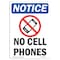 Signmission OSHA Notice, 5" Height, No Cell Phones Sign With Symbol, 5" X 3.5", Portrait OS-NS-D-35-V-14429 - alternate 1